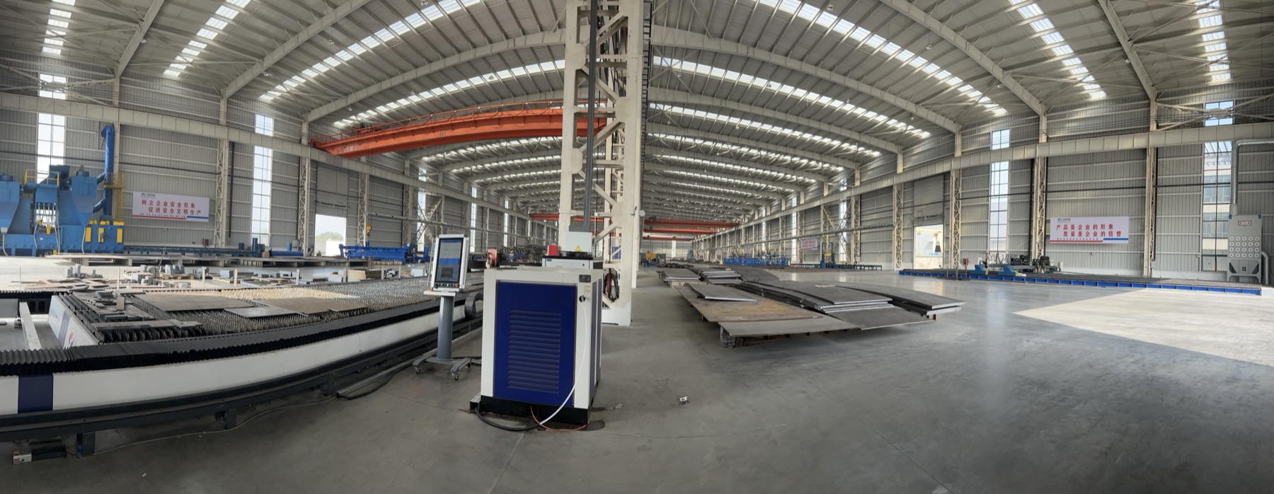 CNC plate cutting line inside the BAFANG fabrication hall