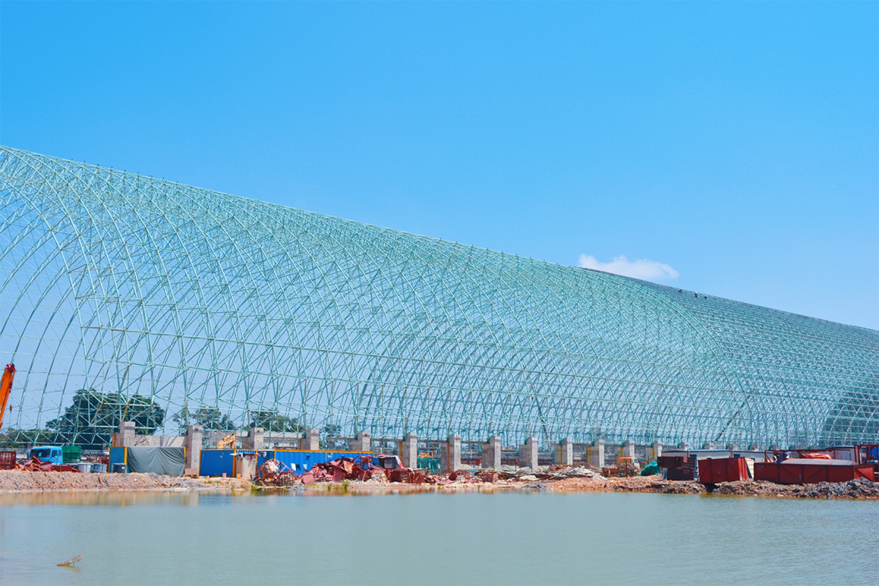 Long-span space frame coal storage cover